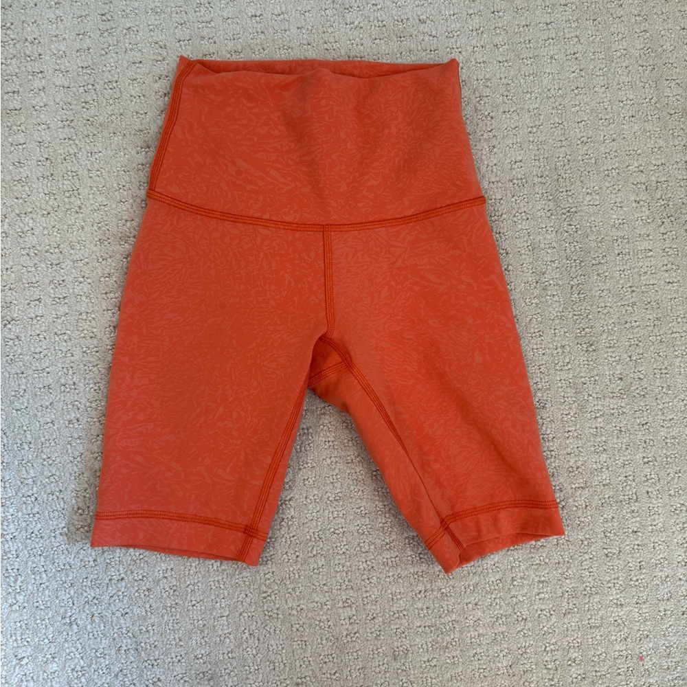 Lululemon Women's Orange High-Waisted Shorts
